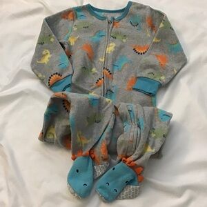 Absorba Dinosaur Fleece Footed Pajamas